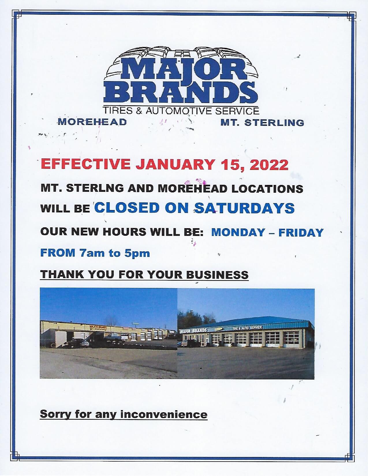 Major Brands Inc. | Mount Sterling KY Tires & Auto Repair Shop